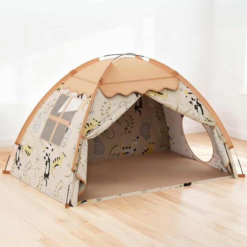 AFUNX Kids Play Tent Indoor Cat Theme Teepee House Extra Large 70 x 45 x 43 Portable Foldable PlayhouseKids Toys Playhouse for Boys Girls Gift for Birthday Christmas - Image 3