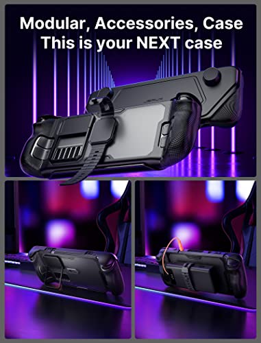 JSAUX PC0104 ModCase Compatible with Steam Deck, Steam Deck Case Comprehensive Protection Include Detachable Front Shell, Body Protective Shell, Metal Bracket and Strap - Basic Set - Image 2
