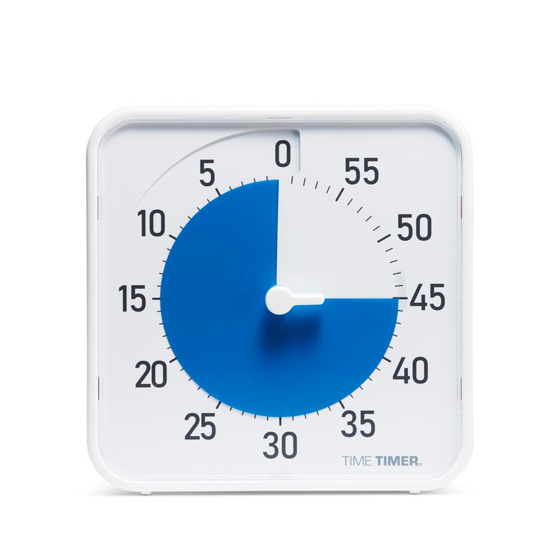 Time Timer Original 8" Visual Countdown Timer â€“ Medium 60-Minute Silent Classroom Visual Timer for SEL, Emotional Regulation, Focus, Calm Transitions, ADHD, Autism â€“ (Blue & White) - Image 1