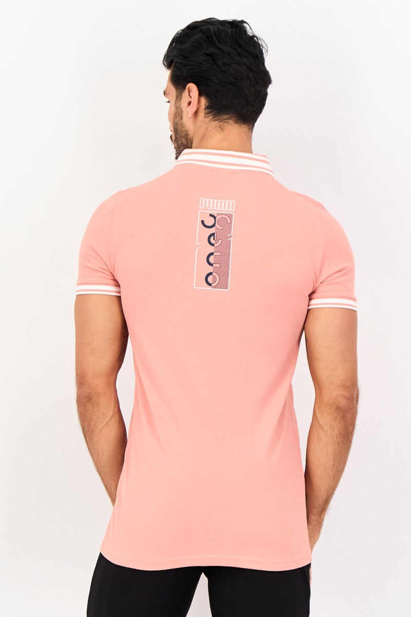 PUMA Men Slim Fit Short Sleeves Outdoor Polo Shirt, Pink - Image 3