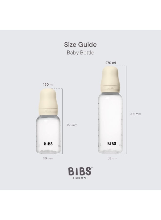 BIBS BIBS Baby Bottle 270 ml Silicone Nipple - Anti-Colic, BPA-Free, Round Nipple, Medium Flow, Lightweight & Easy to Clean, Suitable for Newborns 0+ Years - Ivory  - Image 3