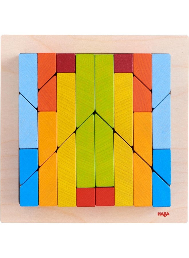 HABA لعبة ترتيب HABA ثلاثية الأبعاد - كتل بناء خشبية وألعاب تكديس للأطفال الصغار - لعبة مونتيسوري خشبية بأشكال هندسية وبطاقات أنماط، مصنوعة في ألمانيا - Image 4