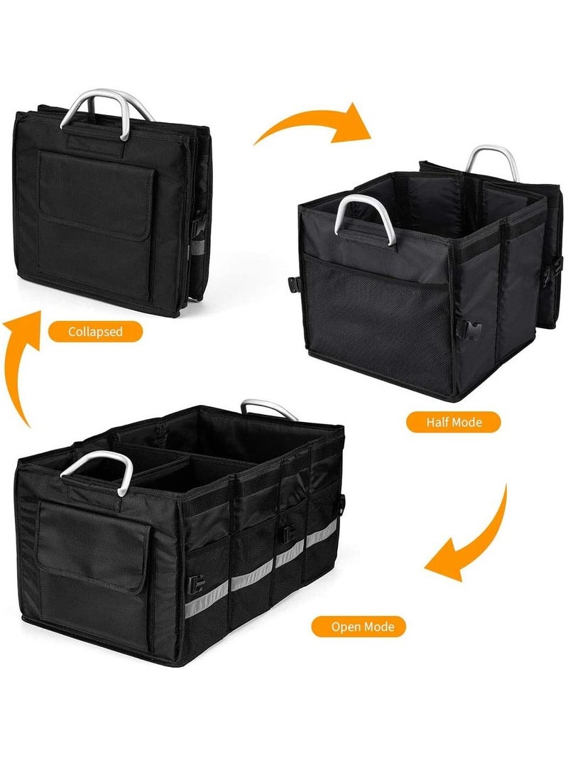 Generic Car Trunk Organizer with Lid Collapsible Car Trunk Storage Organizer Multi-Compartment Car Organizer for auto SUV Truck Minivan  - Image 4