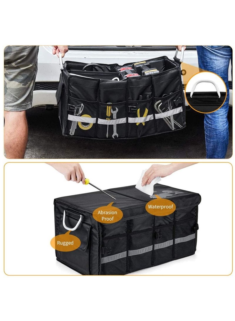 Generic Car Trunk Organizer with Lid Collapsible Car Trunk Storage Organizer Multi-Compartment Car Organizer for auto SUV Truck Minivan  - Image 5