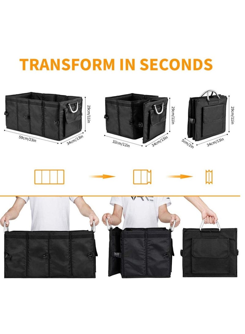 Generic Car Trunk Organizer with Lid Collapsible Car Trunk Storage Organizer Multi-Compartment Car Organizer for auto SUV Truck Minivan  - Image 2