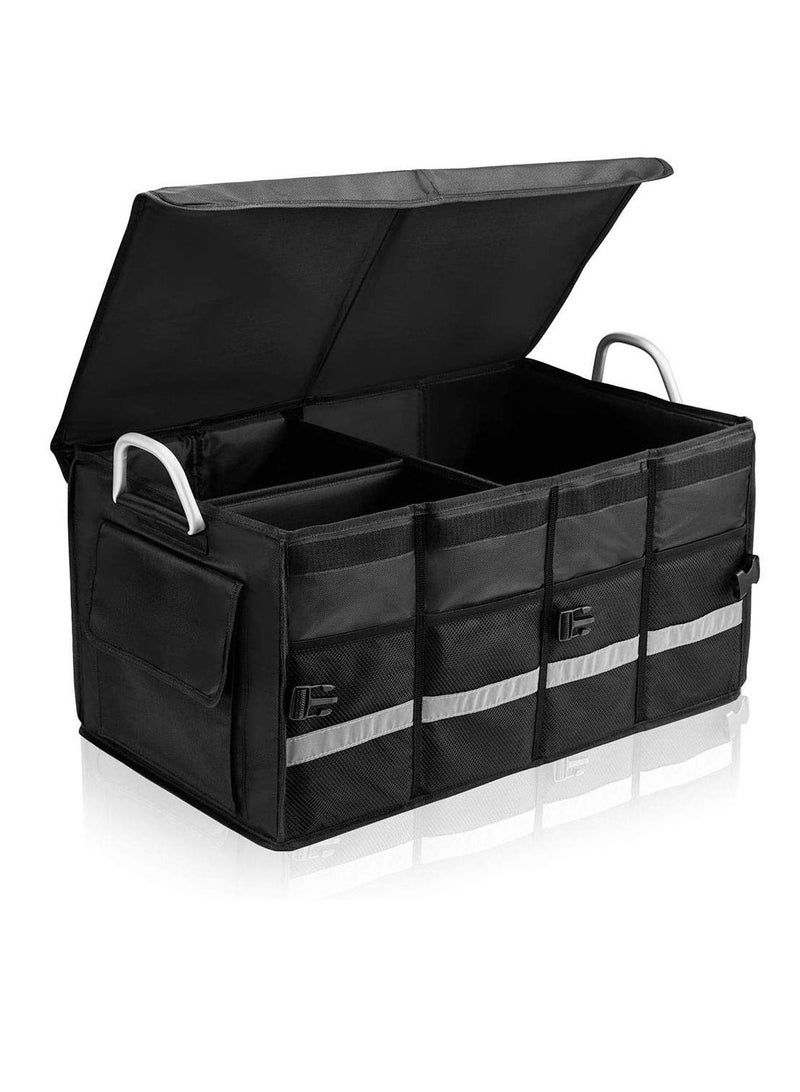 Generic Car Trunk Organizer with Lid Collapsible Car Trunk Storage Organizer Multi-Compartment Car Organizer for auto SUV Truck Minivan  - Image 1