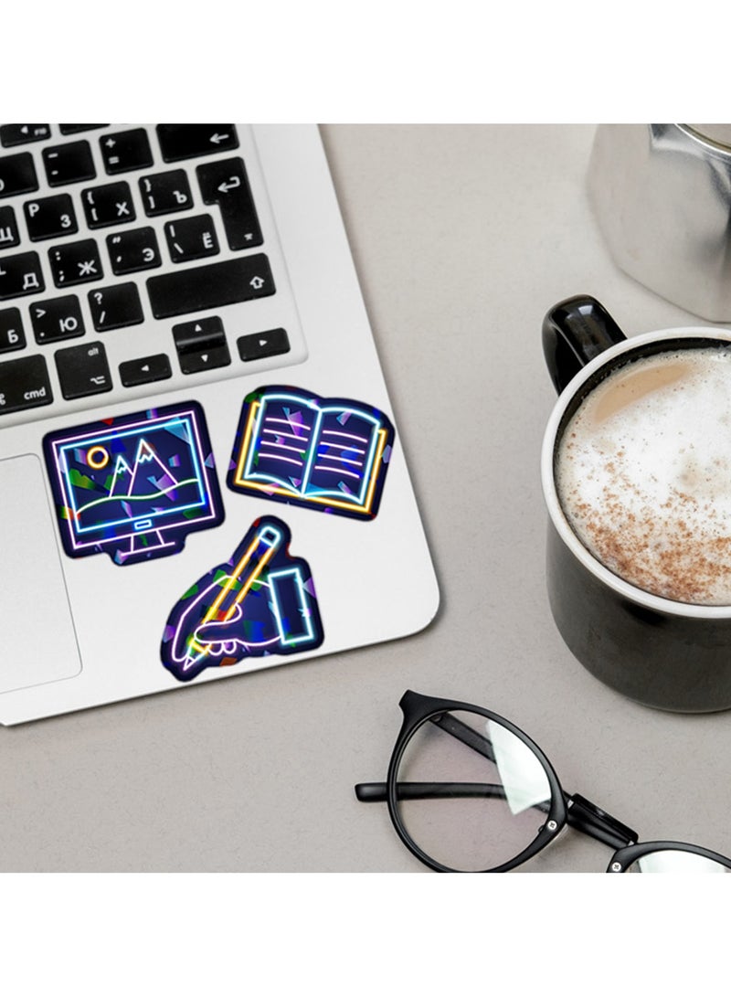 100 Pcs Neon Vinyl Stickers, Waterproof and Scratch-Resistant Neon Stickers, Bright Decals for Water Bottles, Laptops, Skateboards, Guitars, Luggage, and More - Image 5