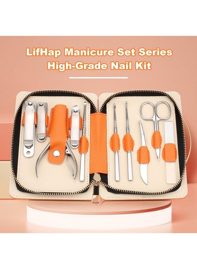 LifHap Professional Manicure Set For Adult,10-In-1 High-Grade Nail Cutter Ingrown Toenail Clippers Pedicure With Leather Travel Case.Heavy-Duty Stainless Steel Men Women Nail Care Grooming Kit. - Image 2