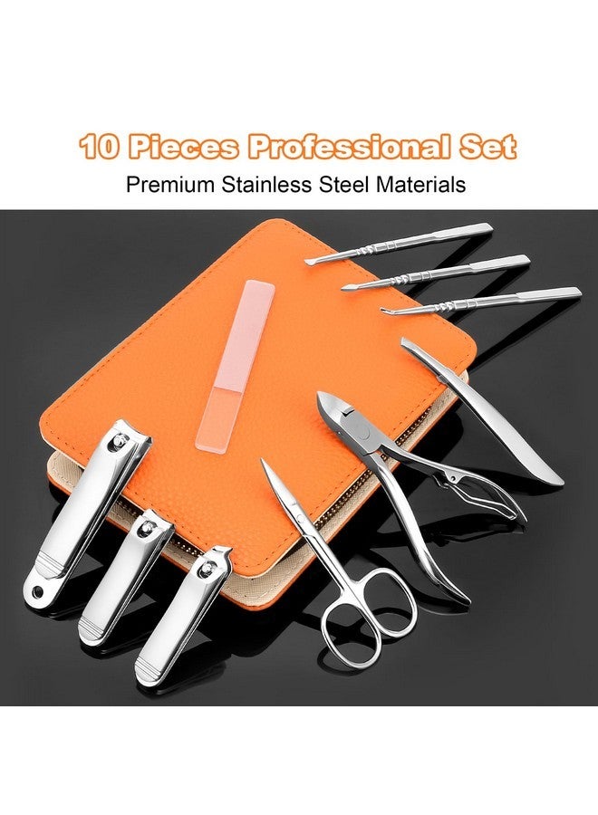 LifHap Professional Manicure Set For Adult,10-In-1 High-Grade Nail Cutter Ingrown Toenail Clippers Pedicure With Leather Travel Case.Heavy-Duty Stainless Steel Men Women Nail Care Grooming Kit. - Image 4