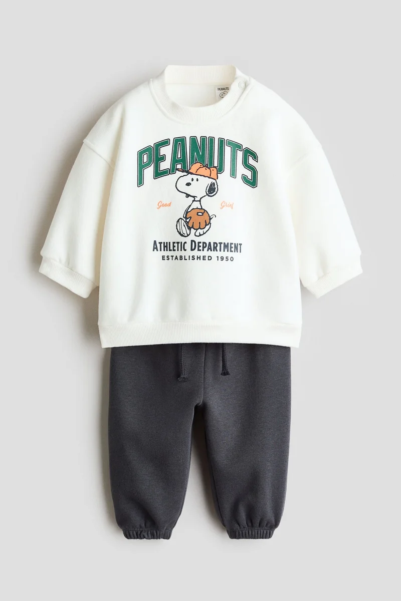H&M 2-piece printed sweatshirt set