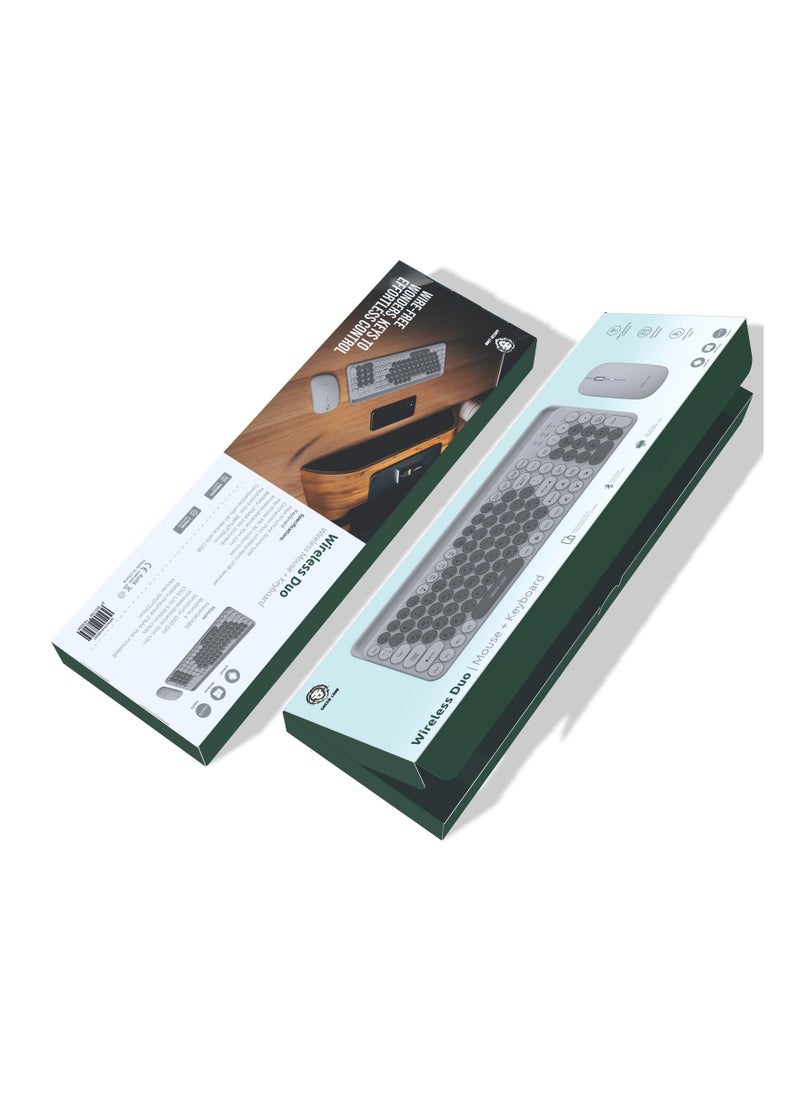 GREEN LION - Green Lion Wireless Duo Mouse plus Keyboard for Android, Windows, macOS- Grey - Image 1