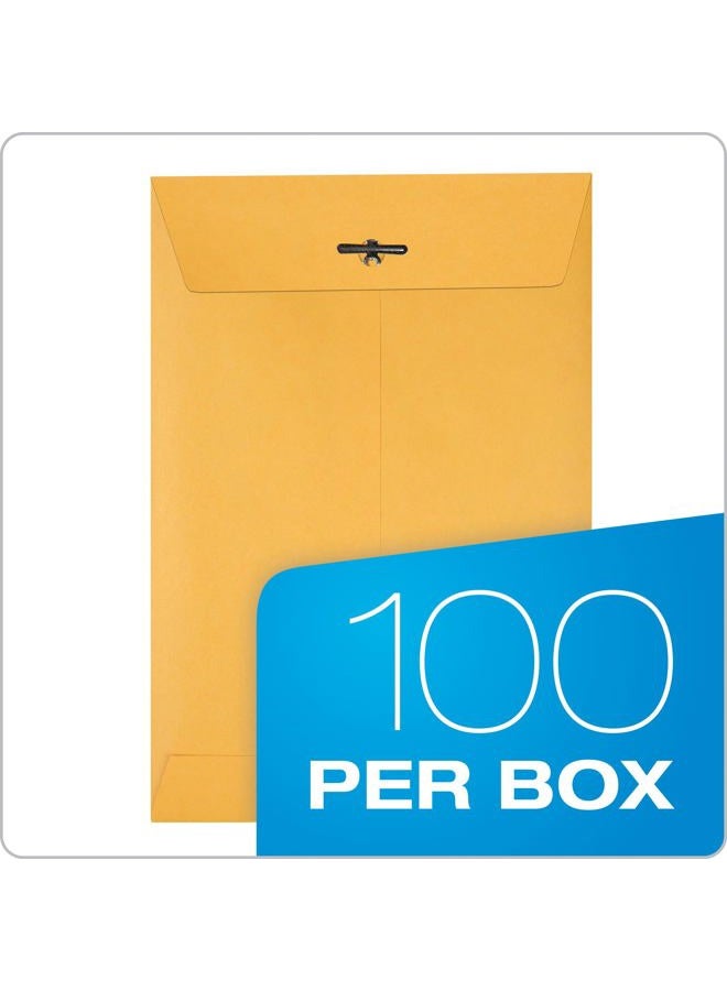 Quality Park 6 x 9 Clasp Envelopes, Clasp and Gummed Closures for Storing or Mailing, 28 lb Kraft Paper, 100 per Box (QUA37855) - Image 4
