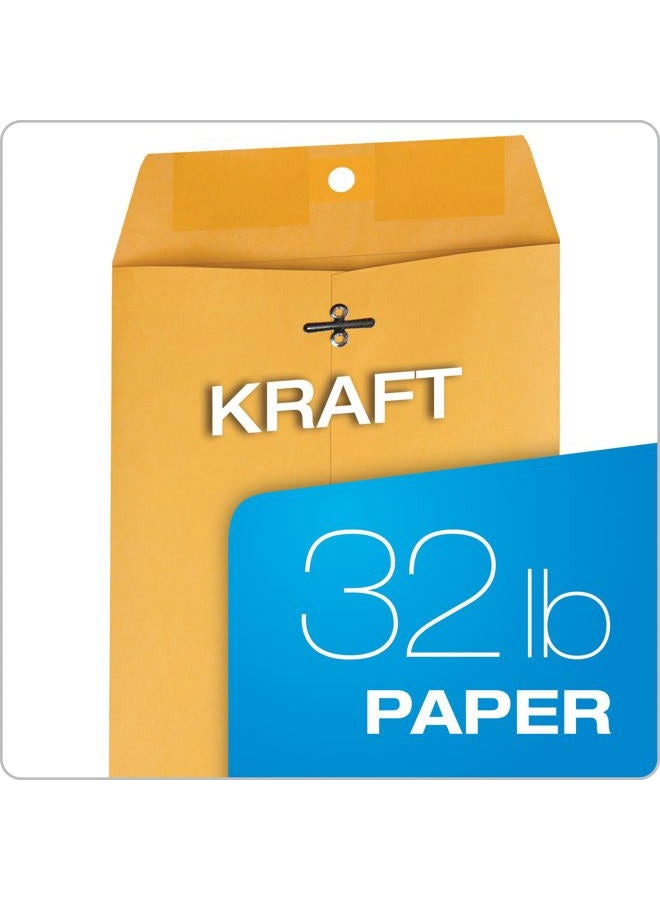Quality Park 6 x 9 Clasp Envelopes, Clasp and Gummed Closures for Storing or Mailing, 28 lb Kraft Paper, 100 per Box (QUA37855) - Image 5