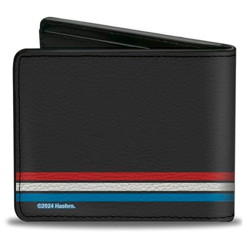 Buckle Down BuckleDown Hasbro Wallet Bifold GI Joe Title Logo Stripe Black Red White Blue Vegan Leather - Image 3