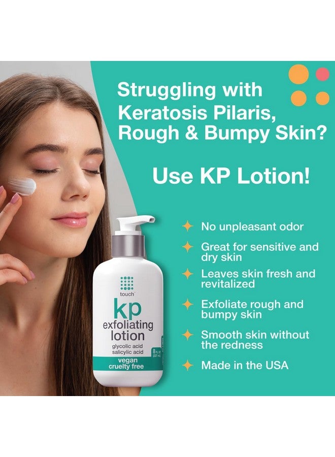 TOUCH Glycolic Acid Lotion for Keratosis Pilaris - KP Lotion Moisturizer - Glycolic Acid Body Lotion for AHA BHA Rough & Bumpy Skin- Keratosis Pilaris Exfoliating Lotion Gets Rid Of Redness - 8 Fl Oz - Image 2