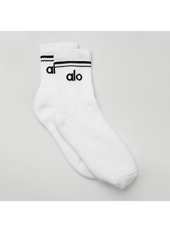alo 3 Pieces Alo Socks Men's and Women's Sports and Leisure Cotton Socks - 20cm Length - Image 3