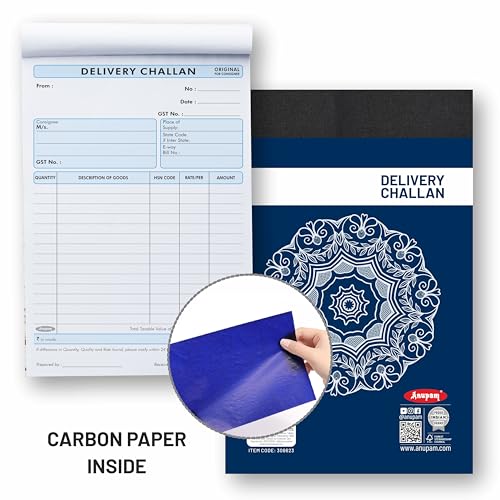 Anupam Delivery Challan Book 3 Part Pad for Small Business with Carbon Copies Cover, 50 Sets, 22x14 cm (Pack of 2) - Image 2