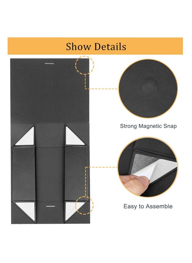 DaiUni 10.5"X7.5"X3.1" Black Magnetic Gift Box With Lid And Ribbon For Presents  - Image 4