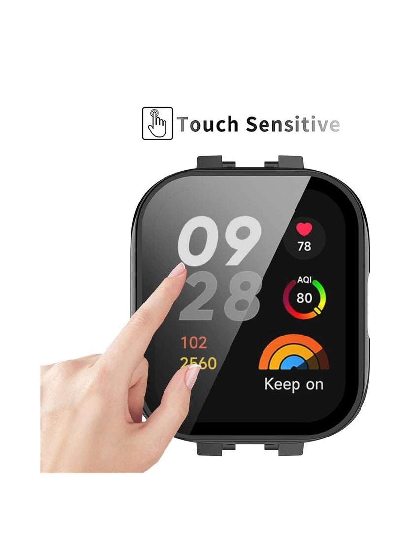 2 Pcs Case With Tempered Glass Screen Protector Compatible for Xiaomi Redmi Watch 3 9H Hardness All-round Protective Cover Ultra-thin Protective PC Case Cover - Image 5