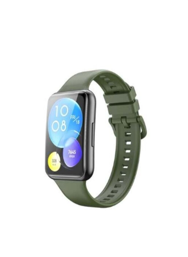 Classic Silicone band for Huawei Watch Fit 2 Green - Image 1