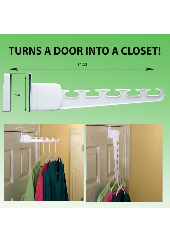 Back to School, The Door Hanger, Decorative Organizer hooks for Clothes, Coat, Hat, belt, Towels, 5 Slots, Holds up to 10 Garments Each, for Home or Office Use, White  - Image 4