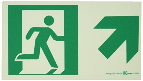 NMC 50F-1SN-UR 7550 Glo Brite Nyc Directional Flex Glow Sign with Up Right Graphic, 8" Length x 4-1/2" Height, Green on Pale goldenrod - Image 5