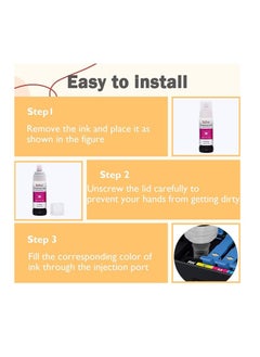 Terabyte Ink Set 103 for EcoTank for EPSON Combo Set 4-Pack Black Cyan Magenta Yellow for L1110‎ L3110 L3111 L3150 L3151‎ L3156 L3160 L5190‎  - Image 2