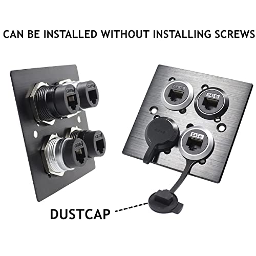 PENGLIN 2Pack RJ45 Panel Mount Coupler, Ethernet LAN Pass Through Connector, CAT6 Female to Female Bulkhead Extension Interface Adapter - Image 3