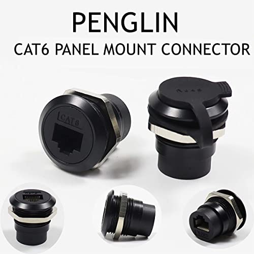 PENGLIN 2Pack RJ45 Panel Mount Coupler, Ethernet LAN Pass Through Connector, CAT6 Female to Female Bulkhead Extension Interface Adapter - Image 2
