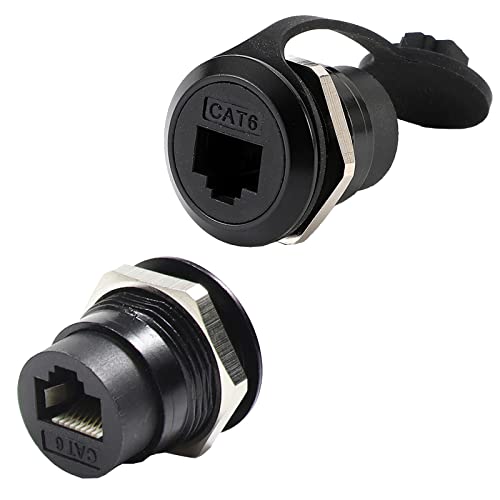 PENGLIN 2Pack RJ45 Panel Mount Coupler, Ethernet LAN Pass Through Connector, CAT6 Female to Female Bulkhead Extension Interface Adapter - Image 1