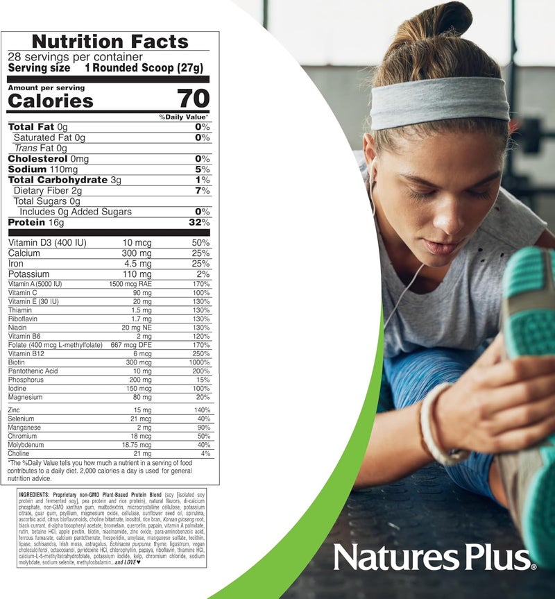 NaturesPlus Natures Plus Energy Shake  17 lb  16 Grams of PlantBased Protein Per Serving  Contains DigestionSupporting Enzymes  No Added Sugar  NonGMO Vegetarian Gluten Free  28 Servings - Image 5