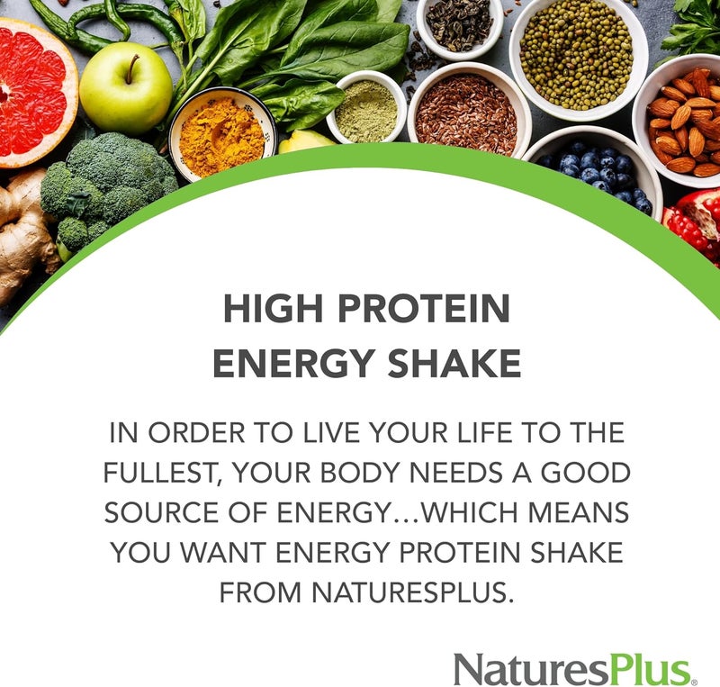 NaturesPlus Natures Plus Energy Shake  17 lb  16 Grams of PlantBased Protein Per Serving  Contains DigestionSupporting Enzymes  No Added Sugar  NonGMO Vegetarian Gluten Free  28 Servings - Image 3