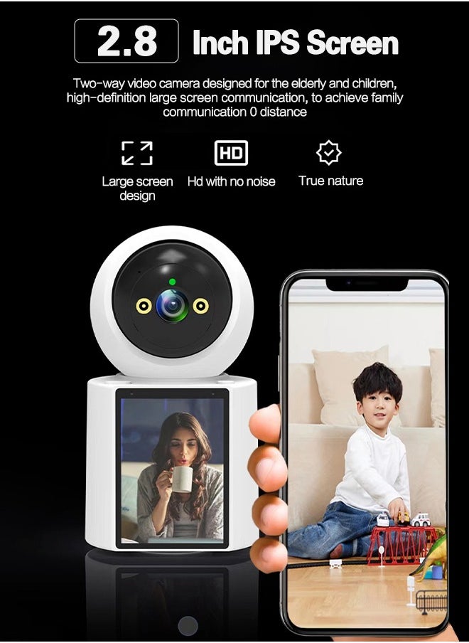Baby Monitor Built-In Display One-Click Baby Call Two-Way Intercom Camera Intelligent Motion Tracking