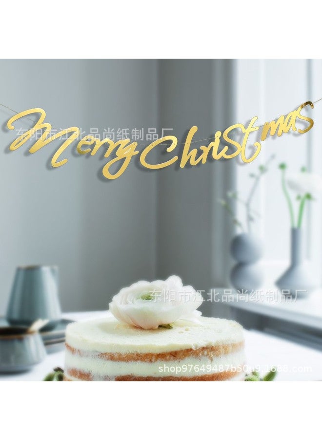 YIXIN Christmas Decorations Christmas Pull Flag Hanging Ornaments Holiday Banner Party Decoration Paper Cartoon Christmas Hanging Flag Pull Flower - Image 1