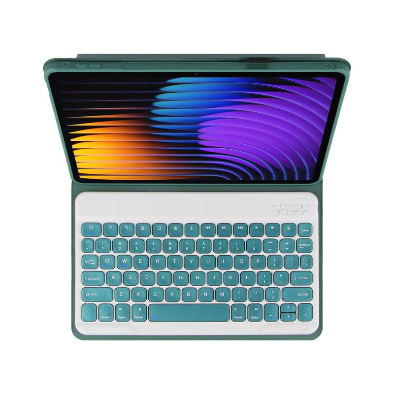 For Xiaomi Pad 7 / Pad 7 Pro 11.2 Px-Mi7 Voltage Bluetooth Keyboard Leather Tablet Case(Dark Green) - Image 3