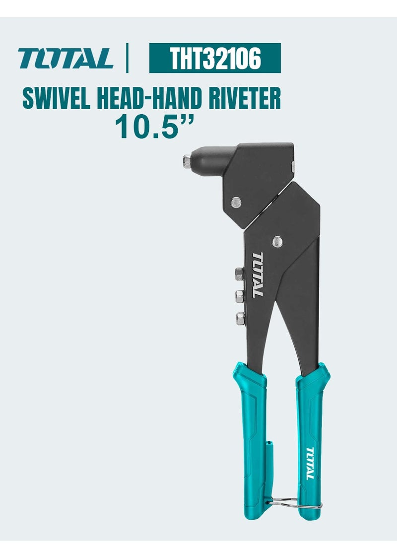 TOTAL - TOTAL 360° Swivel Head Hand Riveter 0.5" Rivet Tool Rivet Size 2.4/3.2/4.0/4.8mm THT32106 - Image 1