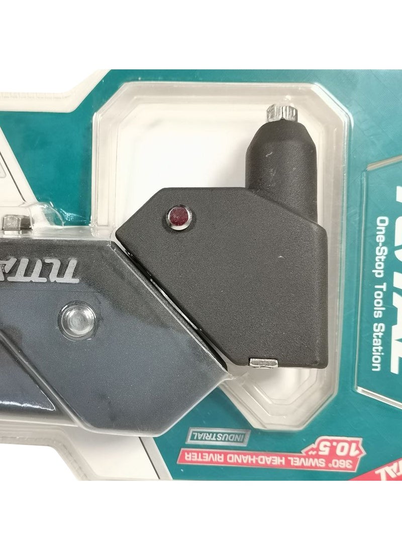 TOTAL - TOTAL 360° Swivel Head Hand Riveter 0.5" Rivet Tool Rivet Size 2.4/3.2/4.0/4.8mm THT32106 - Image 1