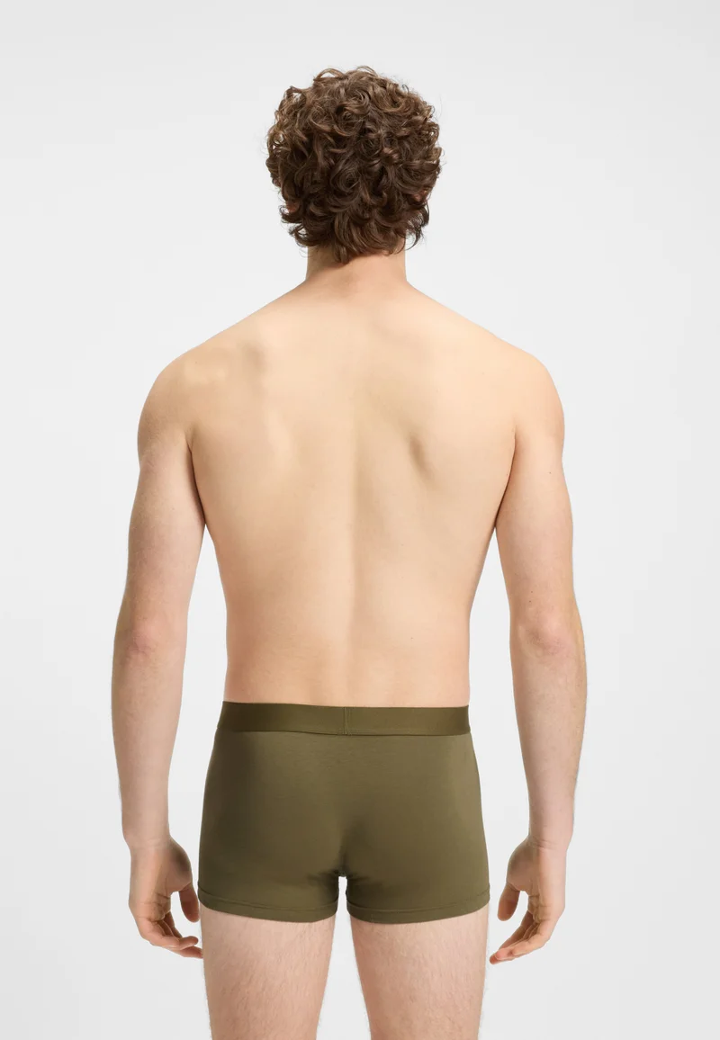 HUGO Three-pack of stretch-cotton trunks with logo waistbands