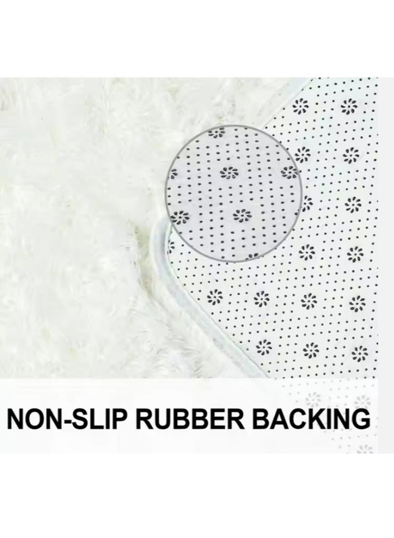 مونوج سجادة ناعمة للغاية من القطيفة المصبوغة بالربط، سجادة ناعمة كثيفة غير قابلة للانزلاق لغرفة النوم وغرفة المعيشة - Image 5