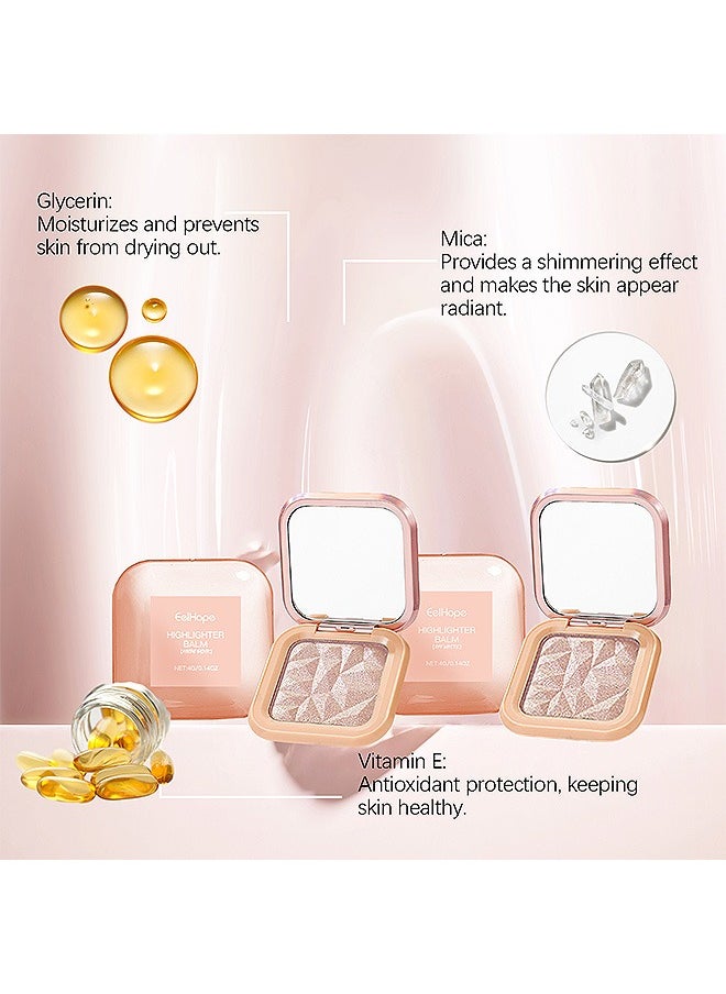 ثعبان البحر  Pink Face Makeup Highlighters, Shimmer & Glow Powder for Cheek Body Skin, Buildable Sparkle Makeup (باللغة الإنجليزية)  - Image 3