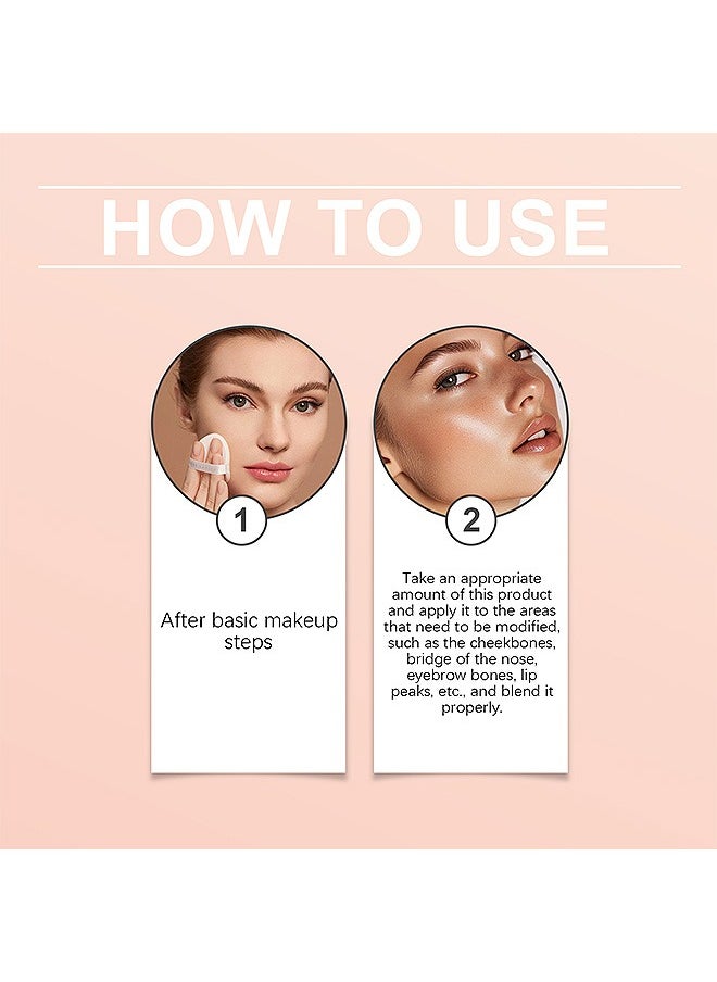 ثعبان البحر  Pink Face Makeup Highlighters, Shimmer & Glow Powder for Cheek Body Skin, Buildable Sparkle Makeup (باللغة الإنجليزية)  - Image 4