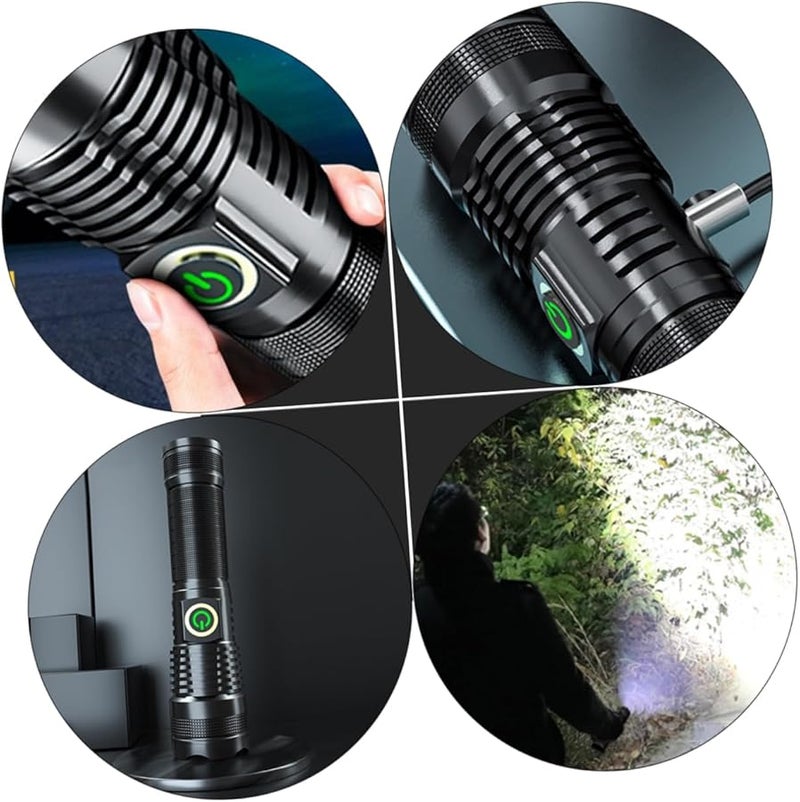 High Power 10000 Lumens Zoomable LED Flashlight USB Rechargeable For Outdoor Adventure - Image 5