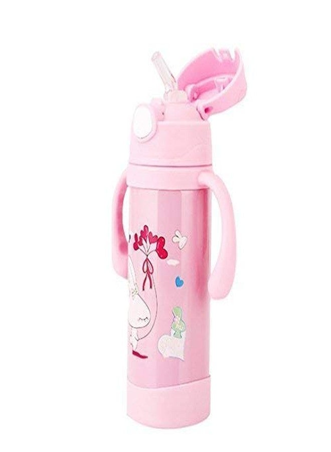 Ineffable Thermal Insulation Stainless Steel New Born Baby Feeding Bottle | Completely BPA Free | Ergonomic Design with Handle | 220 ml (Pink) - Image 4