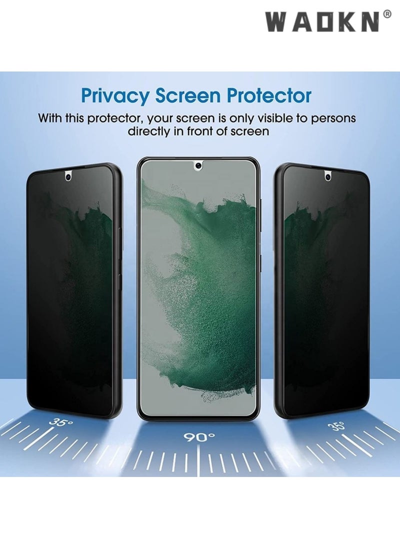 2-Pack HD Full Privacy Anti-Peeping Tempered Glass Screen Protector For Samsung Galaxy S24 Ultra, Easy to Install Protection with Fingerprint, Ultra Clear, Touch Sensitivity, Anti-Spy