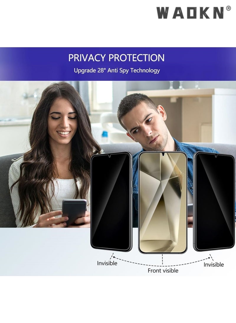 2-Pack HD Full Privacy Anti-Peeping Tempered Glass Screen Protector For Samsung Galaxy S24 Ultra, Easy to Install Protection with Fingerprint, Ultra Clear, Touch Sensitivity, Anti-Spy
