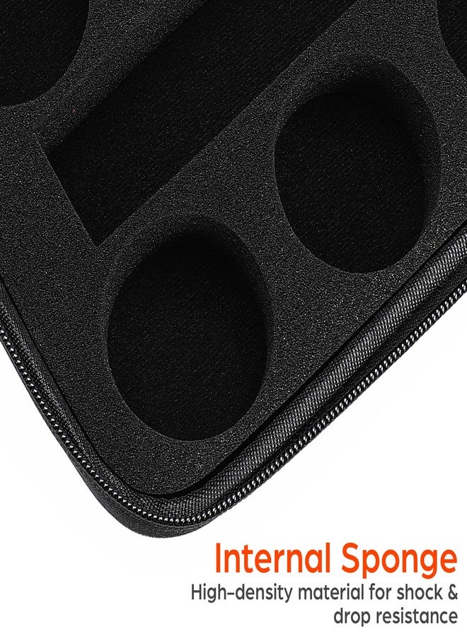 HEMOTON EVA Shell Yoyo Ball Storage Bag, Professional Yoyo Case with Dual Zipper, Yo-Yo Carry Bag with Handle for Outdoor Equipment Protective Bag, 6 Storage Holes (Black) - Image 4