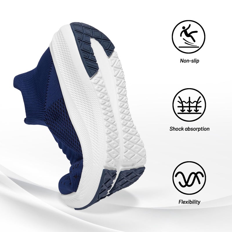 SHULOOK Womens Slip on Walking Shoes Comfort Lightweight Breathable Sock Shoe Non-Slip Mesh Casual Fashion Tennis Running Sneakers Blue - Image 3