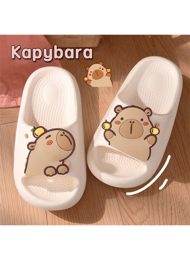 Tudouwu Children's Slippers, For Older Kids, Indoor And Outdoor, Non-slip, Soft Sole, Parent-child Capybara Sandals, Pink, Size 220