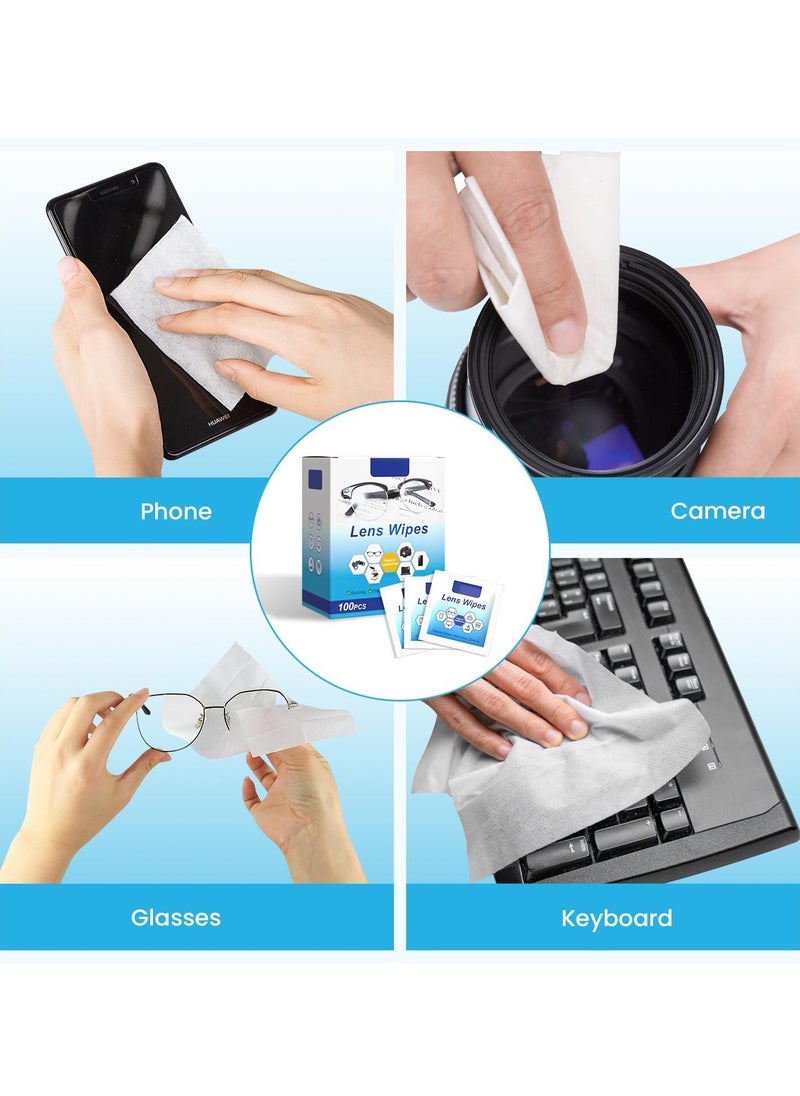 Necomi 100-Piece Eyeglass Lens Cleaning Wipes, Pre-moistened Individually Wrapped Sracth-Free, Streak-Free Eye Glasses Cleaner Wipes for Sunglass, Camera Lens, Goggles  - Image 4