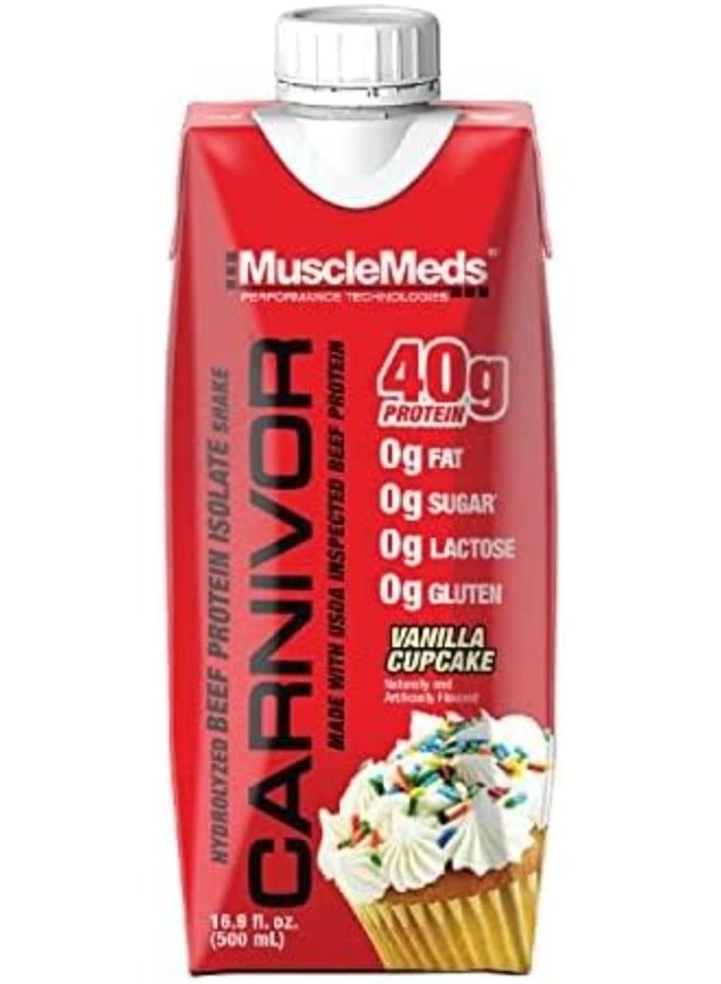 MuscleMeds Carnivor RTD, Ready to Drink Protein, Lactose Free, Sugar Free, 40g Isolate Protein, Muscle Building, Recovery, 500 ml (Pack of 12) (Vanilla Cupcake) HALAL - Image 3